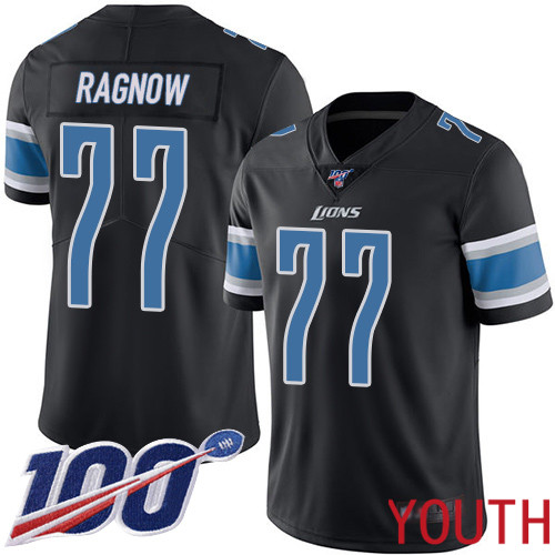 Detroit Lions Limited Black Youth Frank Ragnow Jersey NFL Football #77 100th Season Rush Vapor Untouchable->youth nfl jersey->Youth Jersey